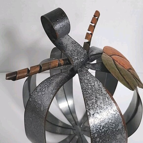 Metal Pumpkin Fall Decor Hammered Galvanized Sheet Thanksgiving Industrial 10" - Picture 4 of 13